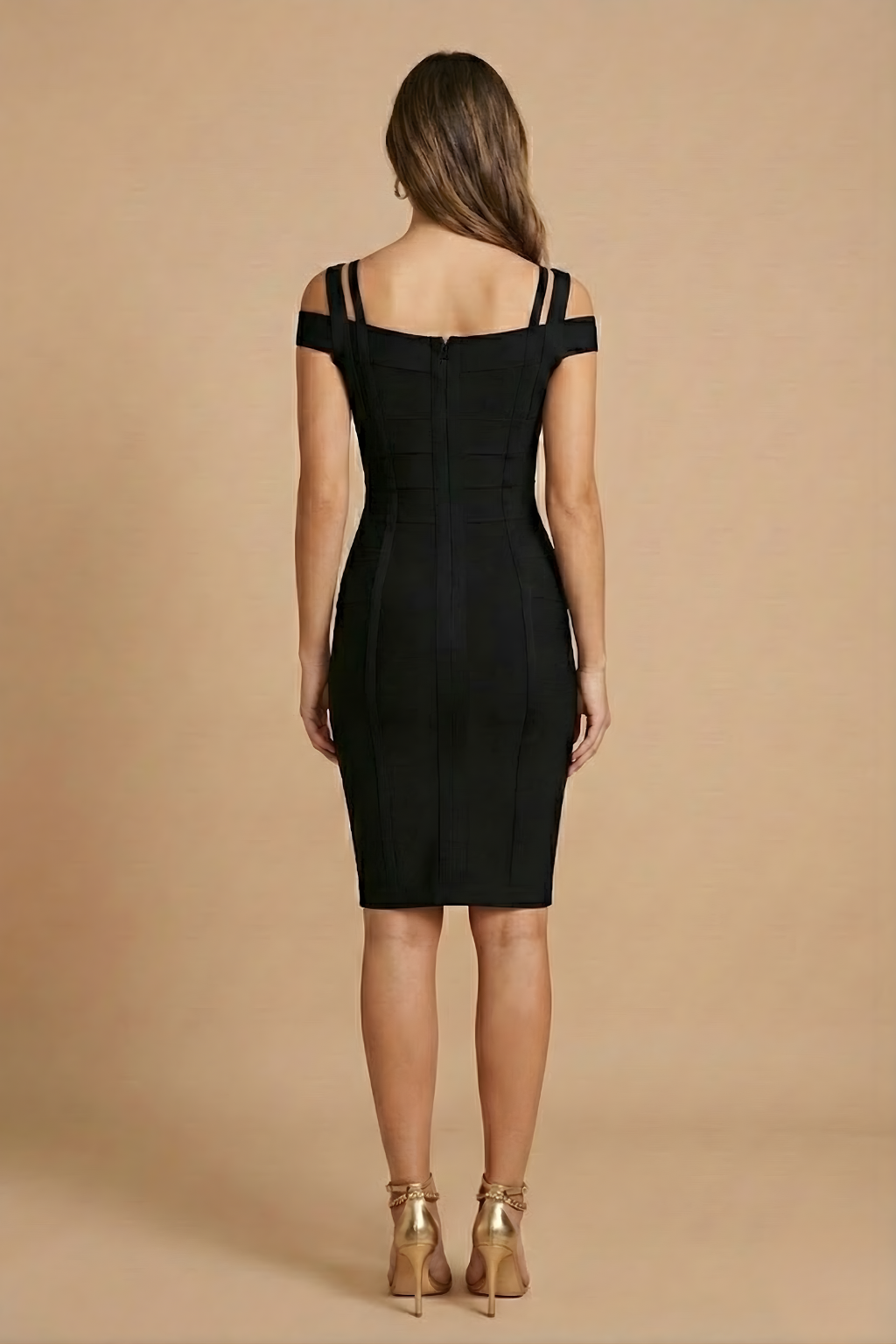 Valentina Bandage Midi Dress Off-Shoulder Body-Hugging