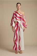 Priya Two-Piece Set Off-Shoulder Printed Wide-Leg