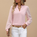 Adalyn V-Neck Blouse Pink Front View 