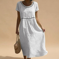 Coralie Midi Dress Weib White Front View