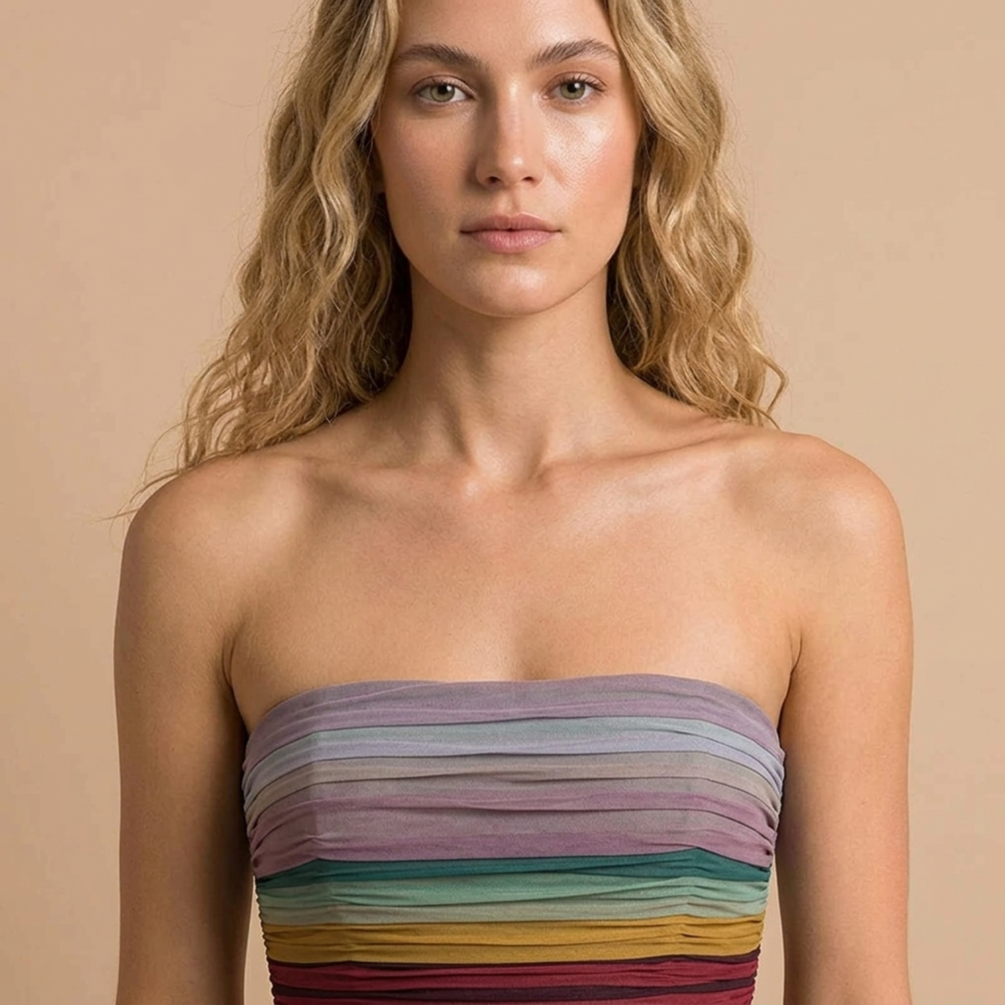 Elegant_FloorLength_Strapless_Dress_Multi_Colseupview