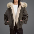 Women's Fur Collar Hooded Winter Parka – Padded Streetwear Jacket