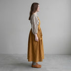 Vintage Cotton Linen Women's Dress – Square Neck, French Style