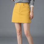 Maya Corduroy A-Line Mini Skirt High-Waist Pocket Detail