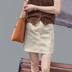Maya Corduroy A-Line Mini Skirt High-Waist Pocket Detail