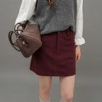 Maya Corduroy A-Line Mini Skirt High-Waist Pocket Detail