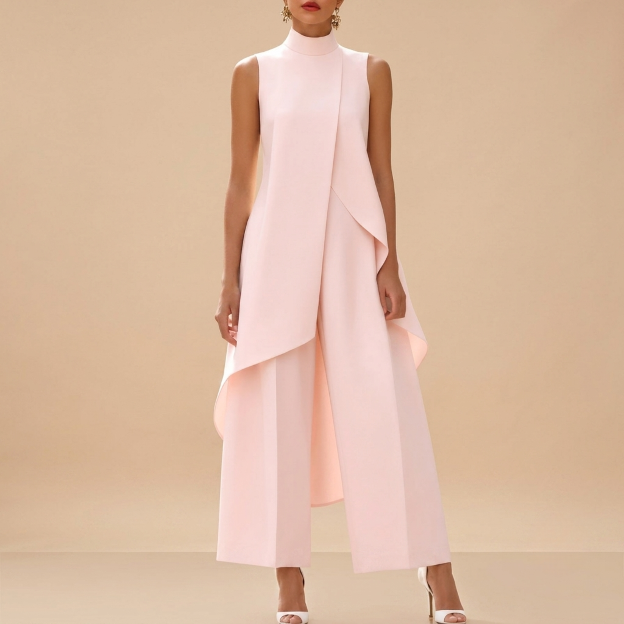High-Waist_Pants_Set_Pink-Frontview