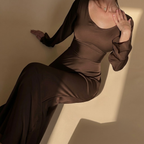 Josette Satin Maxi Dress  Brown Front View