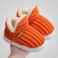 Orange Kids Cozy Fuzzy Slippers – Warm Non-Slip Winter House Shoes