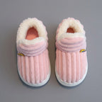 Pink Kids Cozy Fuzzy Slippers – Warm Non-Slip Winter House Shoes