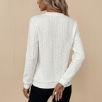 Knit Zip-Neck Pullover White BackView