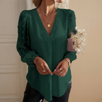 Lightweight Fashion Blouse Green Front View
