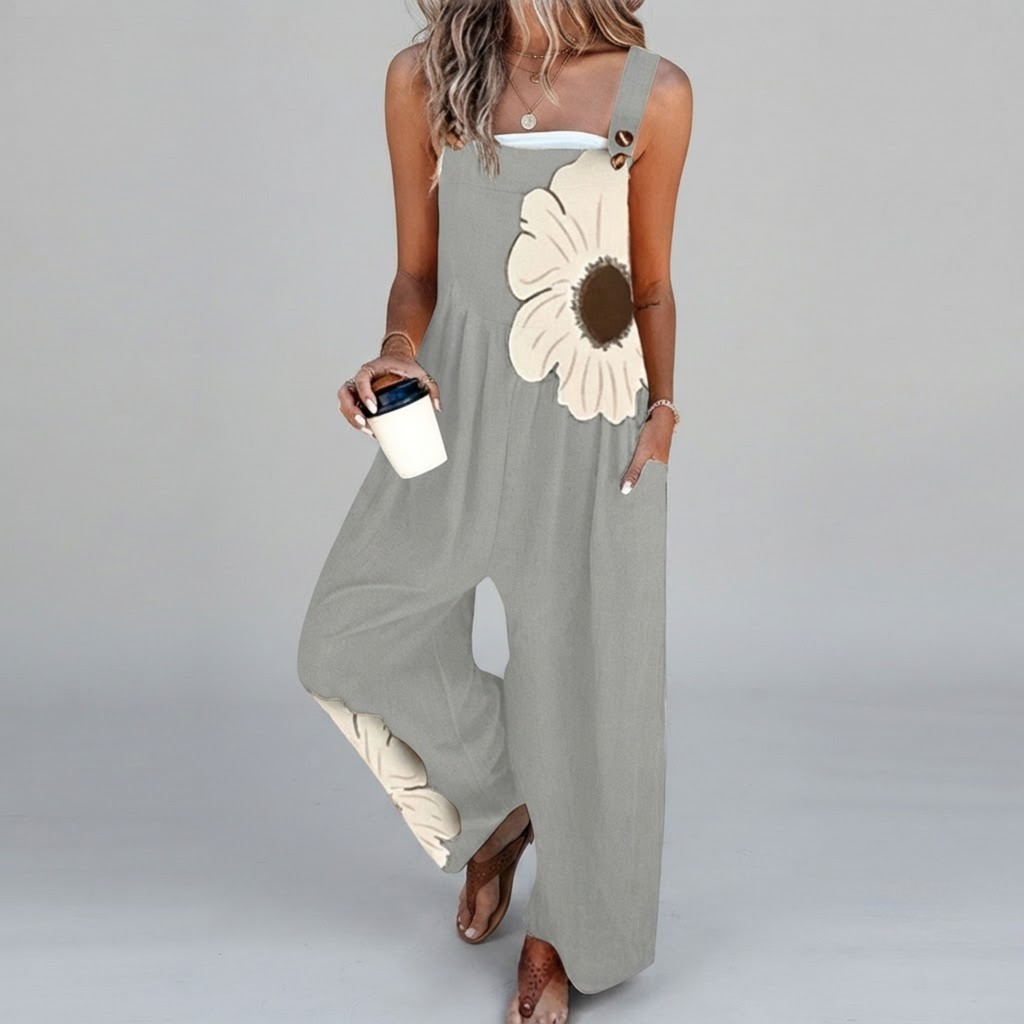 marlowe-floral-print-wide-leg-jumpsuit-grey-front-view