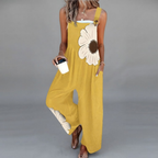 marlowe-jumpsuit-floral-print-wide-leg-yellow-front-view-by-bella-hudson