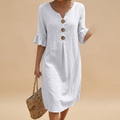 Petronella Midi Dress White Front View