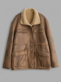 Reversible Suede Winter Jacket for Women – Thick Warm Motorcycle Coat