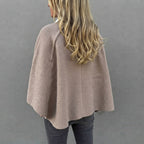 Rosamée beige wool-blend button-front jacket shown from the back view, highlighting its clean classic silhouette, soft wool-blend texture, long sleeves, and comfortable fit.