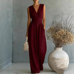 Lily Jumpsuit V-Neck Sleeveless Wide-Leg