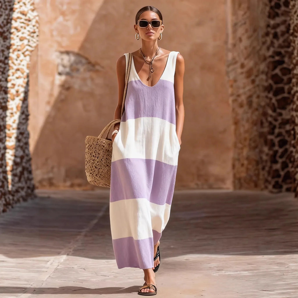 Sloane Maxi Dress Striped Flowy Vacation