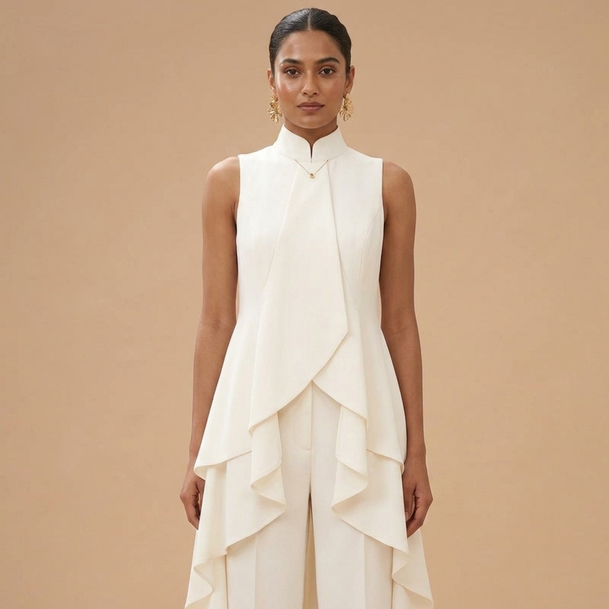 Sleeveless_Overlay_Top_White_Closeupfront