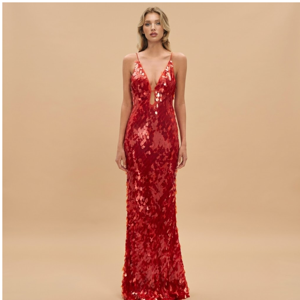 Vivienne_Maxi_Evening_Dress_Red_Front_View