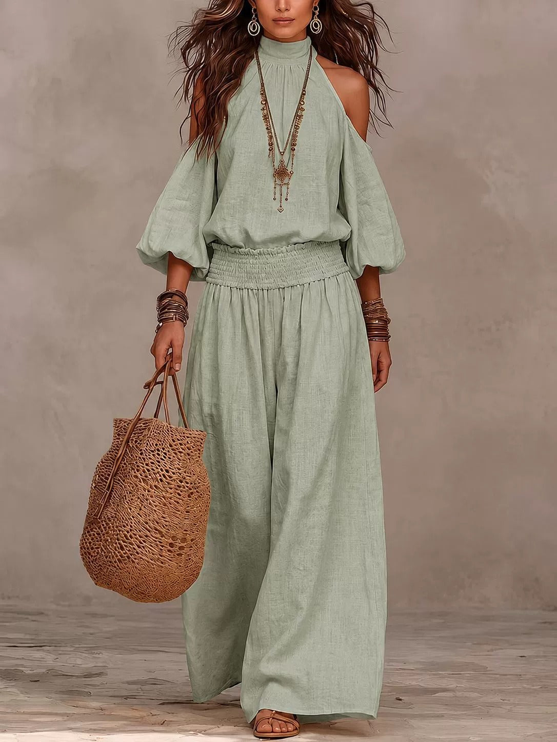 Josephina Maxi Dress Off-Shoulder Puff-Sleeve