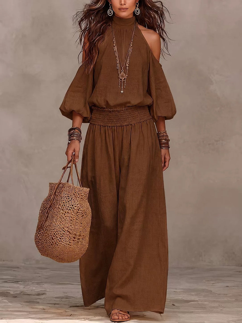 Josephina Maxi Dress Off-Shoulder Puff-Sleeve
