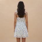 Women's Floral Dress White Back View
