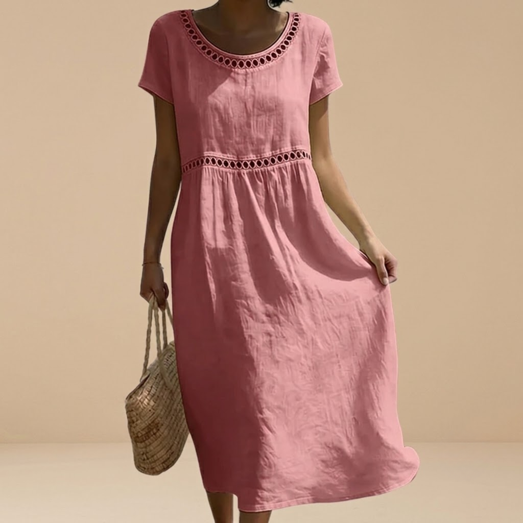 Women's Spring Dress Pink Front View