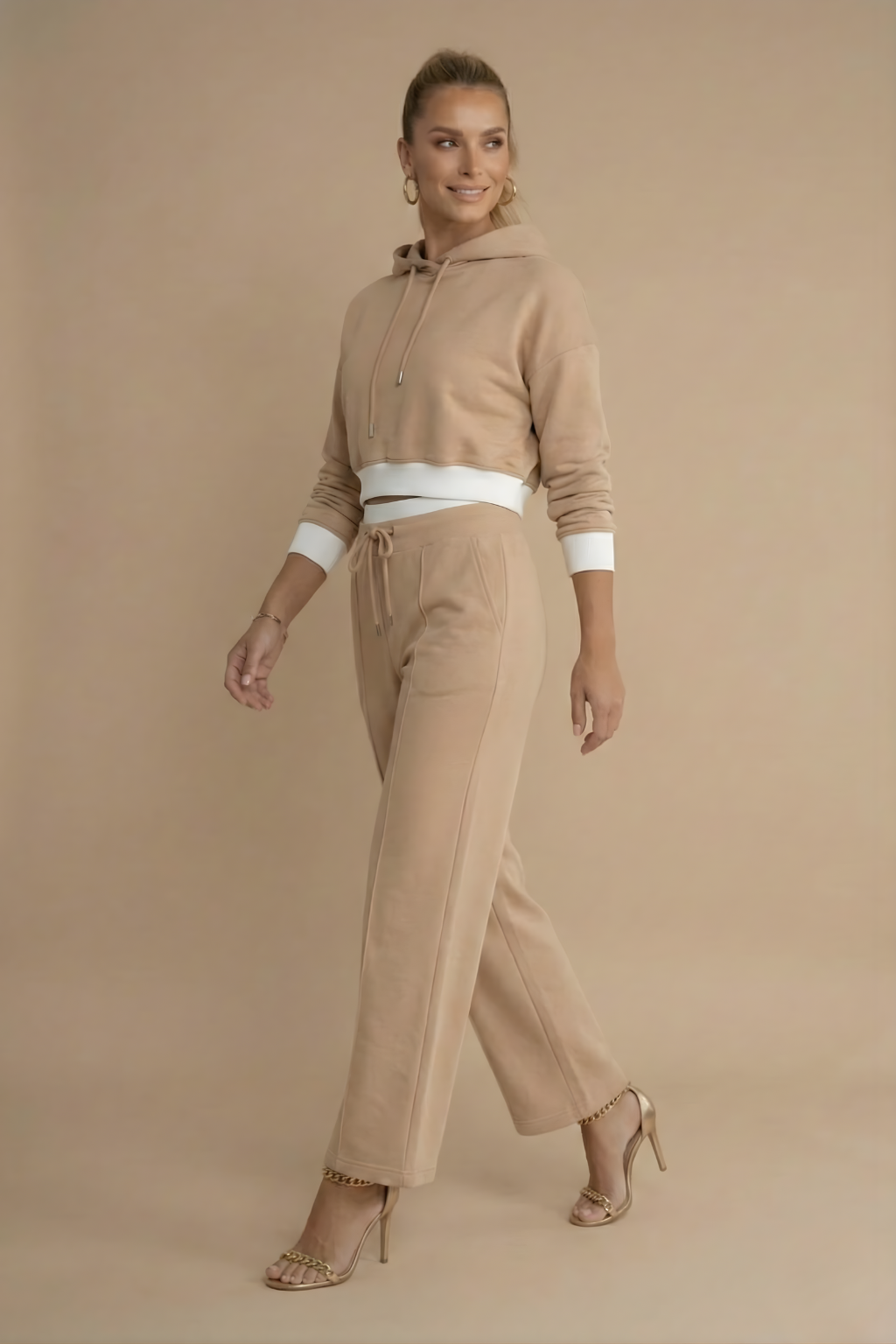 Adalynn hoodie wide-leg tracksuit set, view 3