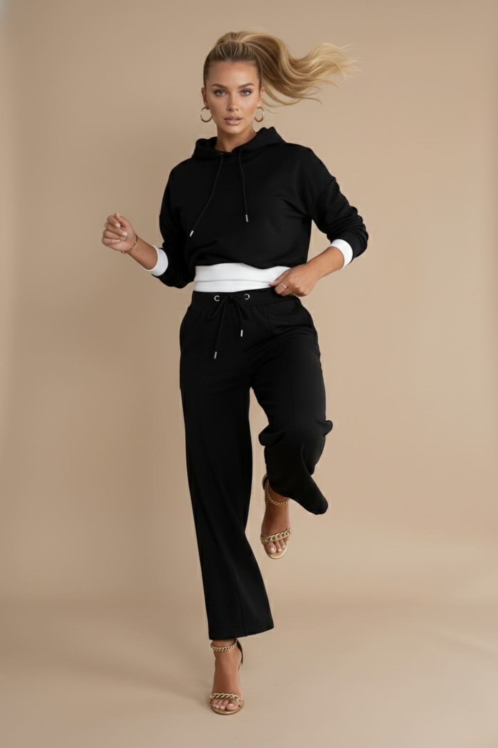 Adalynn hoodie wide-leg tracksuit set, detail view