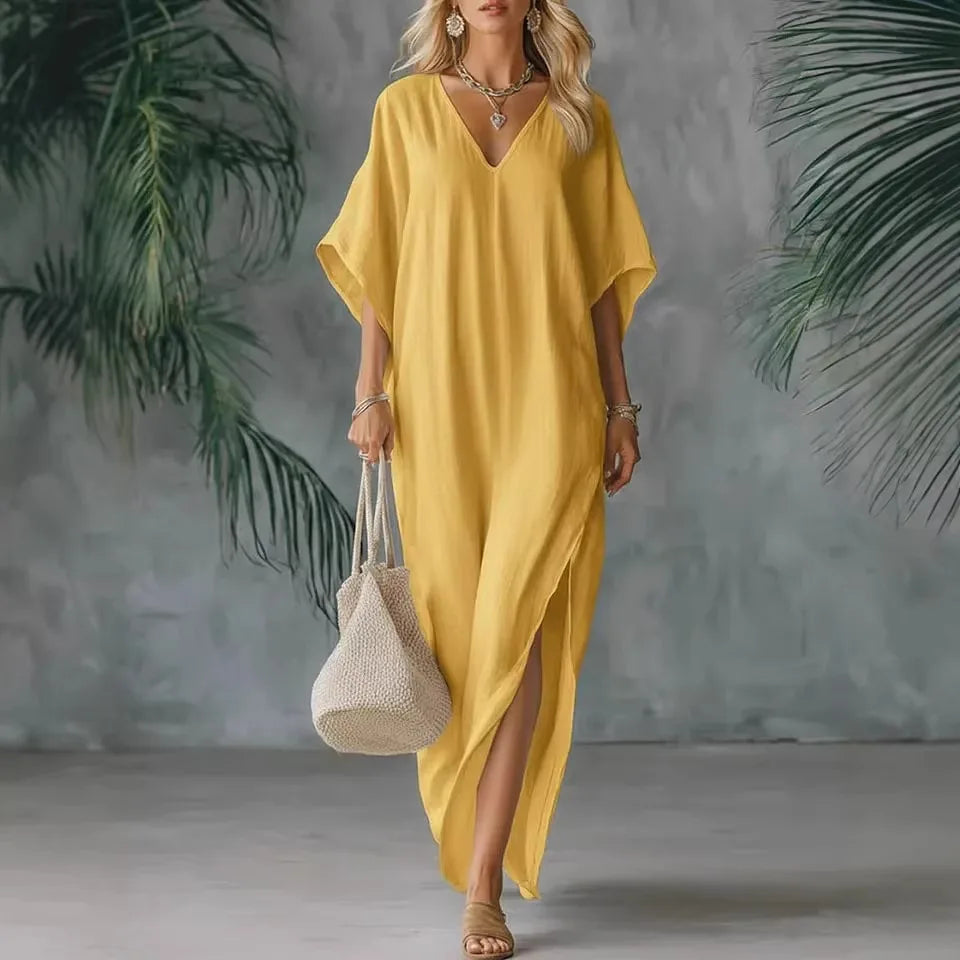 Anneliese relaxed side-slit maxi dress, view 4