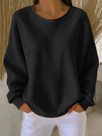 Anneliese Waffle-Knit Oversized Sweater, Black