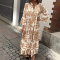 Anouk printed long-sleeve midi dress, view 1
