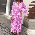Anouk printed long-sleeve midi dress, view 4
