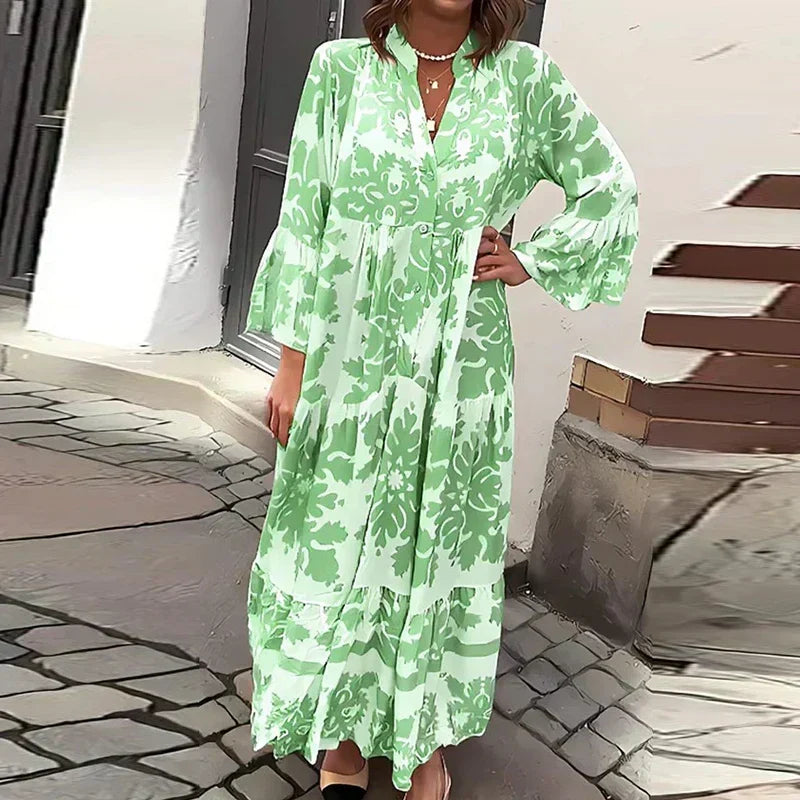 Anouk printed long-sleeve midi dress, view 5