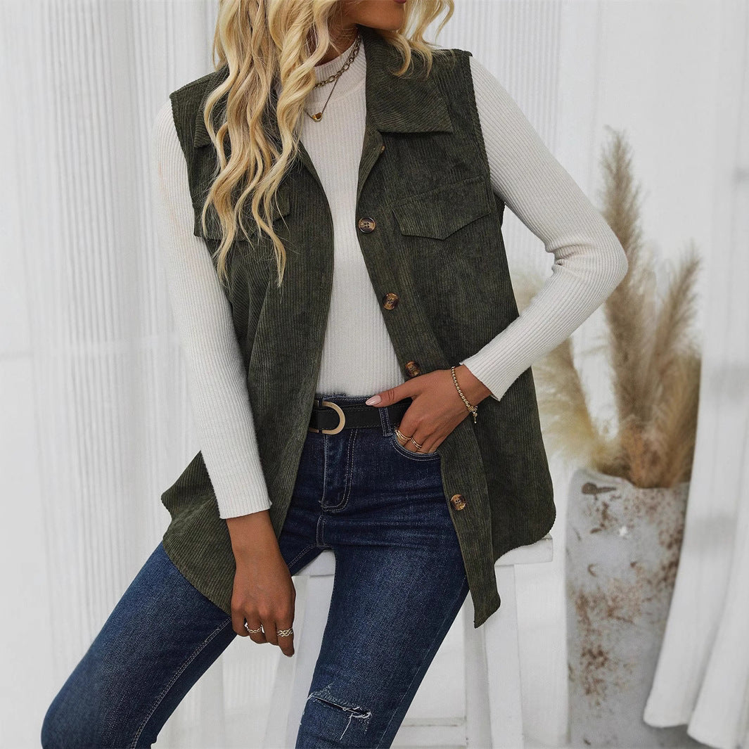 Antonia Ribbed Shirt Vest, detail view