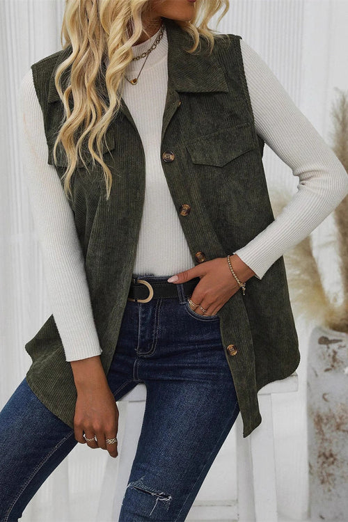 Antonia Ribbed Shirt Vest, detail view