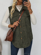 Antonia Ribbed Shirt Vest, front view