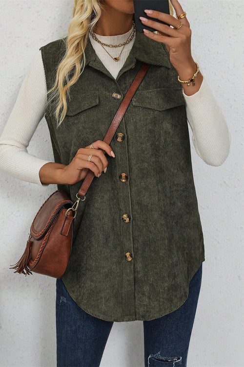 Antonia Ribbed Shirt Vest, front view