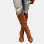 Aria Over-the-Knee Block-Heel Stretch Boots, lifestyle view
