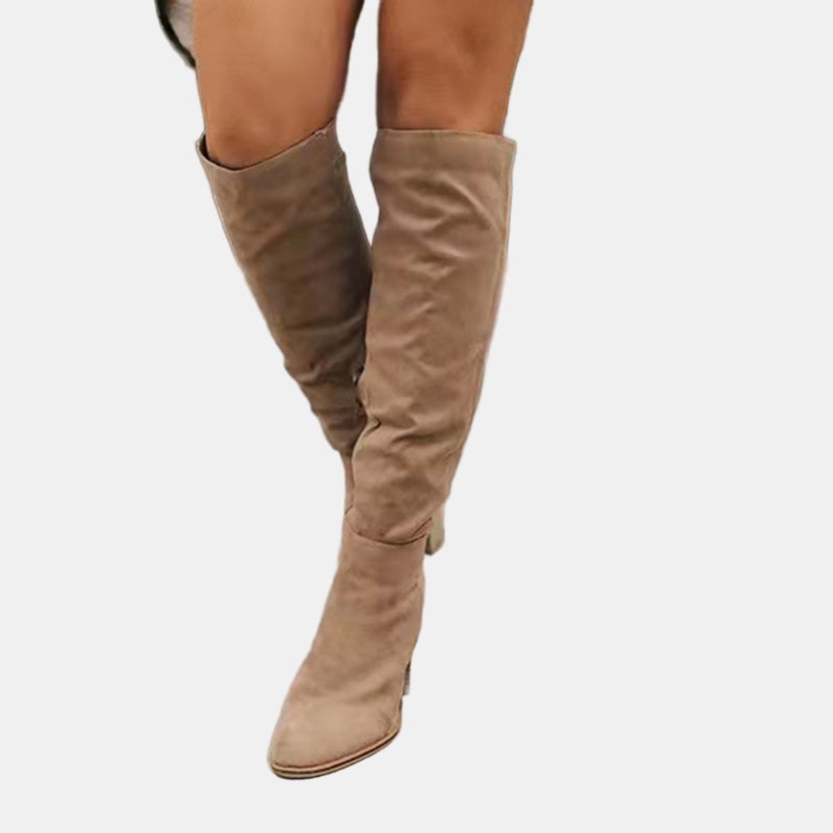 Aria Over-the-Knee Block-Heel Stretch Boots, sole view