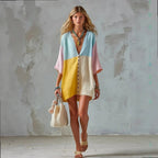 Beatriz colorblock mini dress, view 2