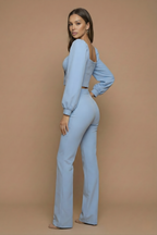 Bellamy sweetheart flared trouser two-piece set, view 5
