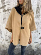 Bernadette Oversized Stand-Up Collar Zip Jacket, detail view 1