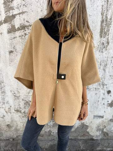 Bernadette Oversized Stand-Up Collar Zip Jacket, detail view 1