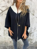 Bernadette Oversized Stand-Up Collar Zip Jacket, detail view 3