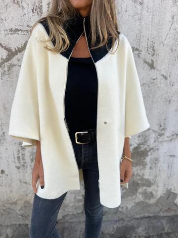 Bernadette Oversized Stand-Up Collar Zip Jacket, detail view 4