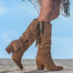 Cassidy Fringe Suede Western Boots, Brown