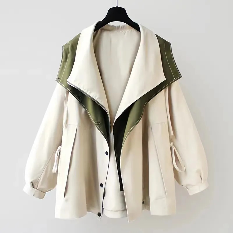 Celestine Relaxed Notch-Lapel Coat, White